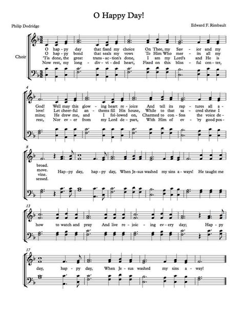 partitura | O happy day, Christian song lyrics, Hymn sheet music