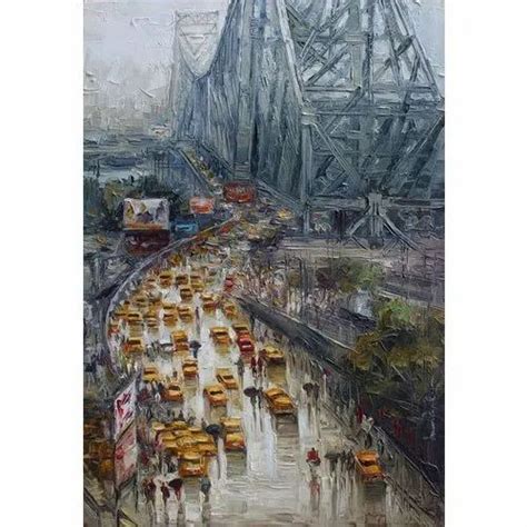 Uv Coated Canvas Symbolic Howrah Bridge Of Calcutta Painting at Rs 1150 in Kolkata