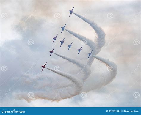 Red Arrow Display Team Taken 2018 Stock Photo - Image of cockpit, arrow ...