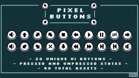 Pixel Buttons - UI Buttons for Pixel Art Games Now Released!! - Pixel Buttons by VOiD1 Gaming