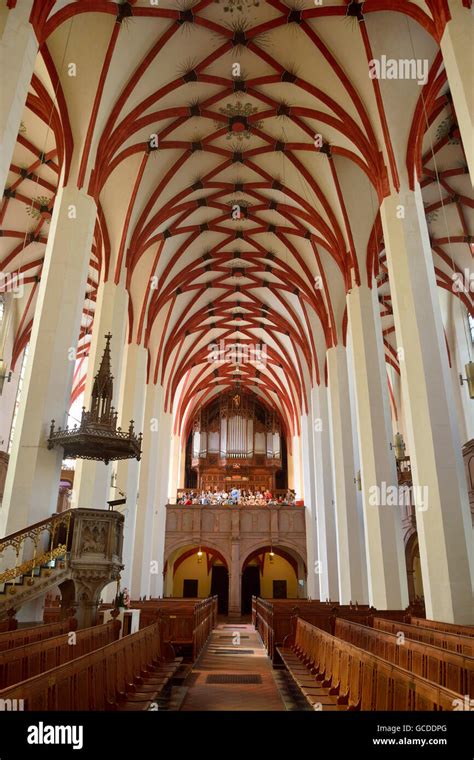 Interior of Thomaskirche in Leipzig with the pulpit Stock Photo - Alamy