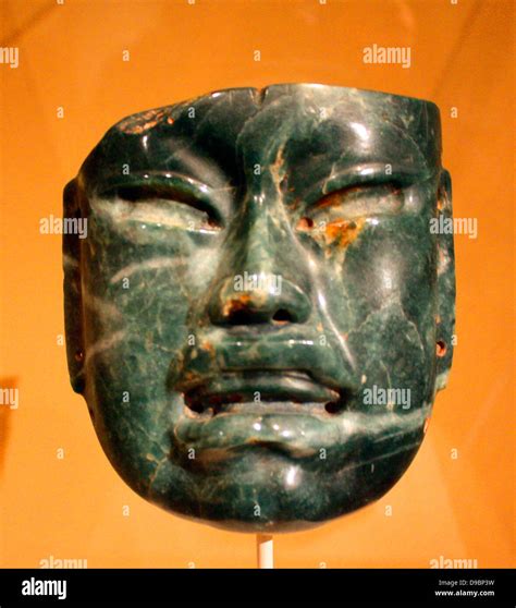 Olmec Mask. Mexico, Olmec. 10th-6th century B C. Jade (jadeite). This mask, with its harmonious ...