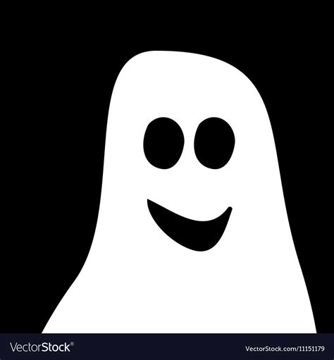 Ghost Halloween white black background Royalty Free Vector