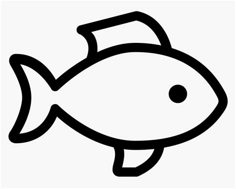 Seafood Drawing Basic - Black And White Fish Icon, HD Png Download , Transparent Png Image - PNGitem