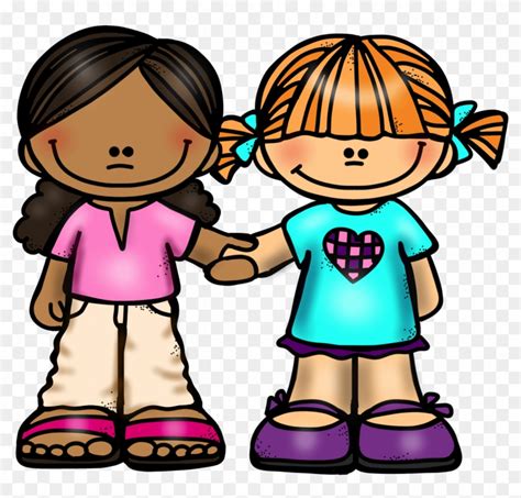 Girl Friends Holding Hands - Clip Art Two Friends, HD Png Download ...