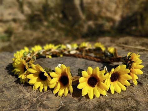 Sunflower Crown Flower Girl Crown Sunflower Headband Flower - Etsy