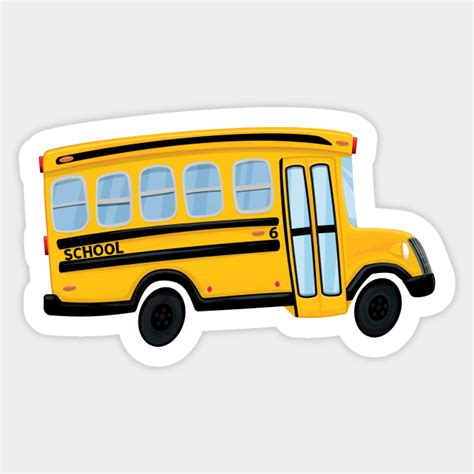 Cute School Bus Design - Cute School Bus - Sticker | TeePublic