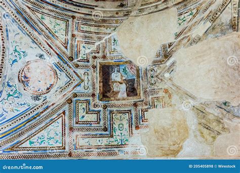 Paintings On The Ceiling, Nandi Mandapa, Brihadisvara Temple, Tanjore, Tamil Nadu Royalty-Free ...