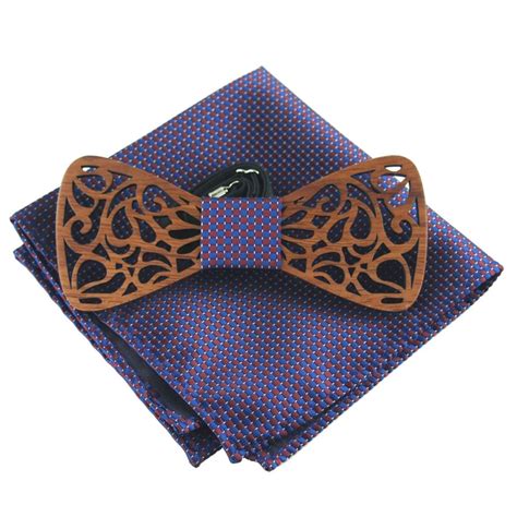 Wooden Bow Tie & Pocket Square Set