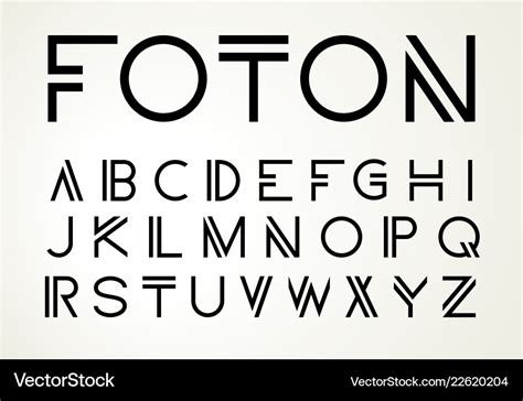 Set modern abstract font alphabet Royalty Free Vector Image