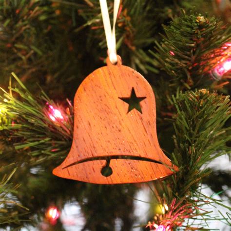 Ornament Bell Star Padauk | Etsy in 2021 | Christmas ornaments to make, Wood christmas ...