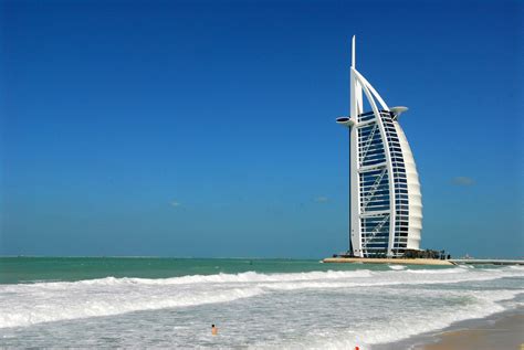 Seashore and the Burj Al Arab Jumeirah in Dubai, United Arab Emirates - UAE image - Free stock ...