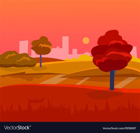 Cartoon desert evening landscape Royalty Free Vector Image