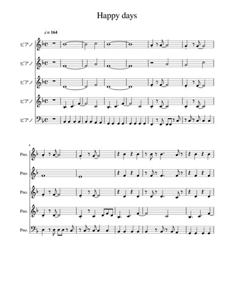 Happy days Sheet music for Piano (Mixed Quintet) | Musescore.com