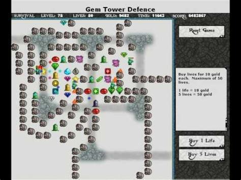 Gem Tower Defense survival lvl 75 - YouTube