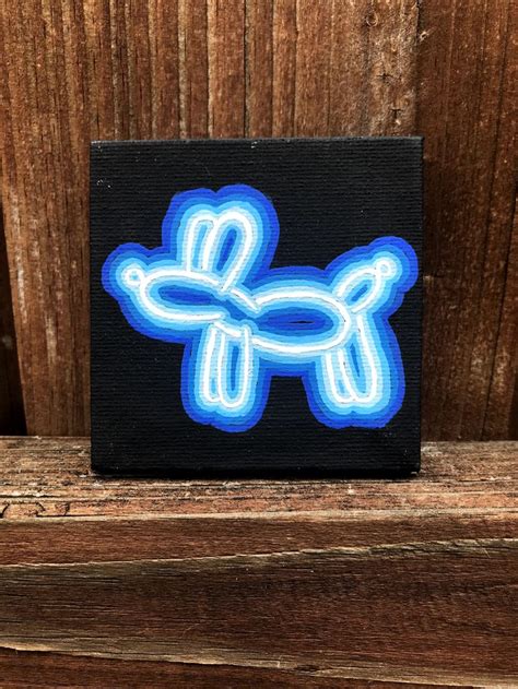 Neon Sign Balloon Animal Mini Canvas Painting in 2020 | Neon art ...