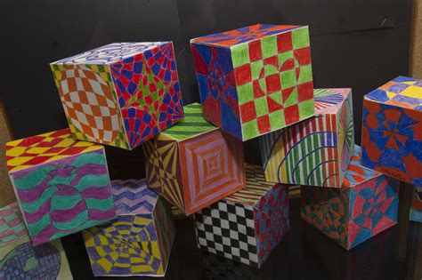 Paper Cube, Art Cube, Optical Art, Alva, Complementary Colors, Art Movement, Op Art, Rubiks Cube ...