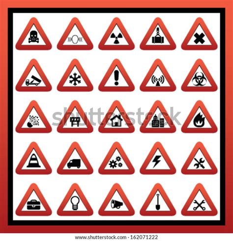 Construction Hazard Signs Stock Vector (Royalty Free) 162071222 | Shutterstock