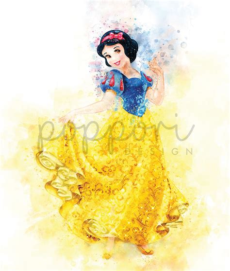 Disney Princesses Watercolor Printable Wall Art High | Etsy