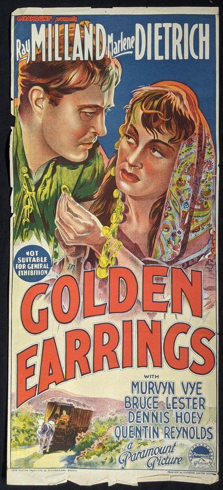 Golden Earrings Movie Daybill 1947 - Movie Posters & Daybills - Printed & Written Material