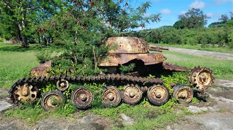 Old WWII tank on Saipan by the airport. Probably Japanese. Who knows ...