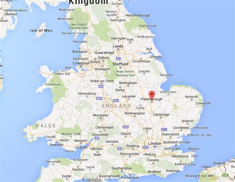 Where is Peterborough on map of England