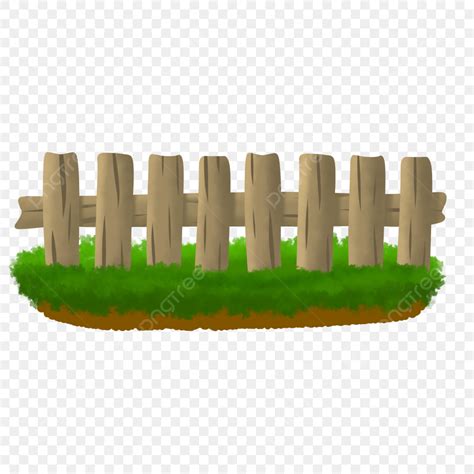 Grass Fence PNG Image, Cartoon Fence And Grass, Fence, Grass, Garden PNG Image For Free Download