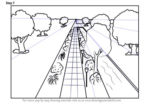 How to Draw One Point Perspective Landscape (One Point Perspective ...