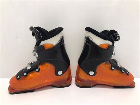 Ski Boots Mondo Size 19.0 Child Size 13.5 240 mm Salomon Orange and Bl | KidsStuffCanada