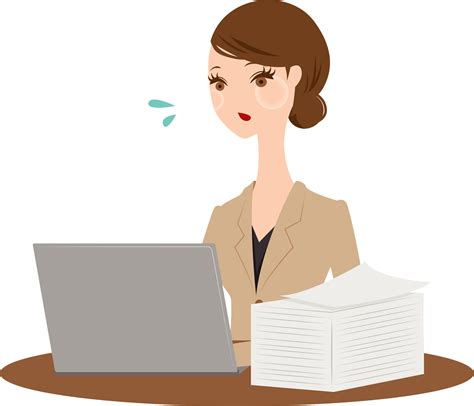 Businesswoman is Very Busy Doing Paperwork clipart. Free download ...