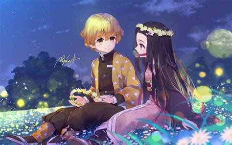 2880x1800 Resolution Nezuko Kamado and Zenitsu Agatsuma Art Macbook Pro ...