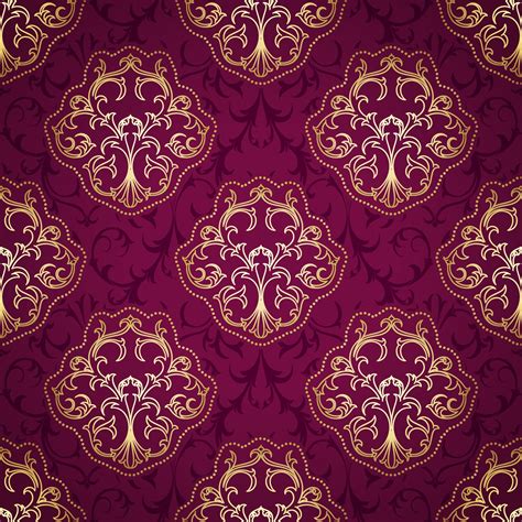 Seamless Purple and Gold Damask Pattern 1272267 Vector Art at Vecteezy