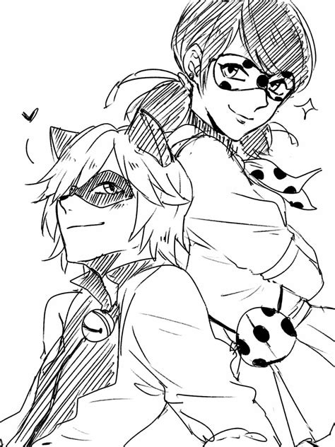 Dibujos Para Colorear De Miraculous Ladybug Cat Noir Ladybug Y Cat ...