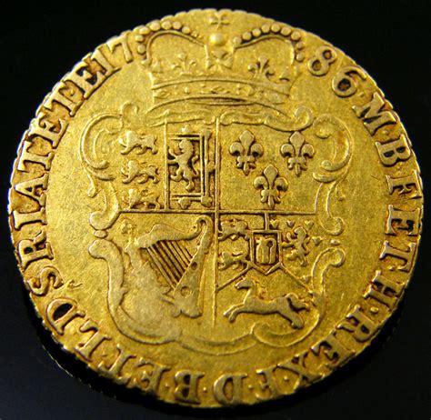 SCARCE GOLD GUINEA 1786 GOLD COIN CO 164