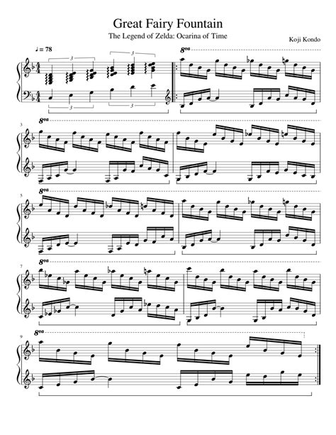 Great Fairy Fountain Sheet music for Piano (Solo) | Musescore.com