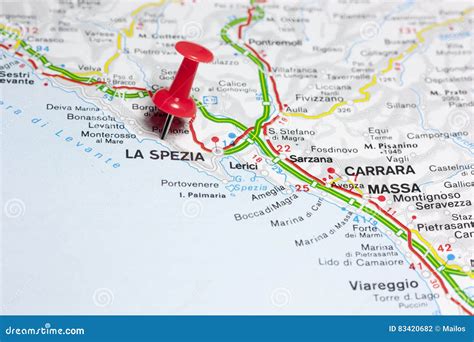 La Spezia Italy on a Map stock photo. Image of global - 83420682