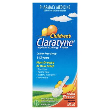 Claratyne Syrup Peach Flavour 150Ml