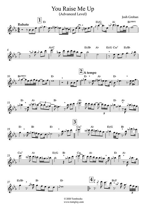 Flute Sheet Music You Raise Me Up (Advanced Level) (Groban Josh)