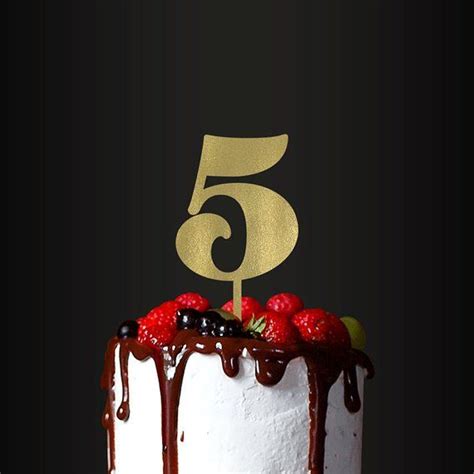 Birthday Cake Topper, Number 5 Cake Topper, Anniversary Cake Topper, 5th Birthday, 5th ...