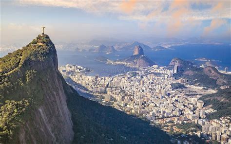 Download wallpapers Rio de Janeiro, view from above, Christ the Redeemer, statue of Jesus Christ ...