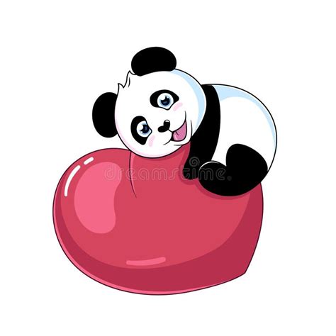 Panda Heart stock vector. Illustration of asian, bear - 8047574