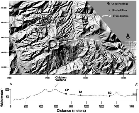 Digital elevation model of El Chichón volcano that displays the ...