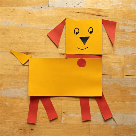 Shape animals: free printable dog craft shape activity - NurtureStore