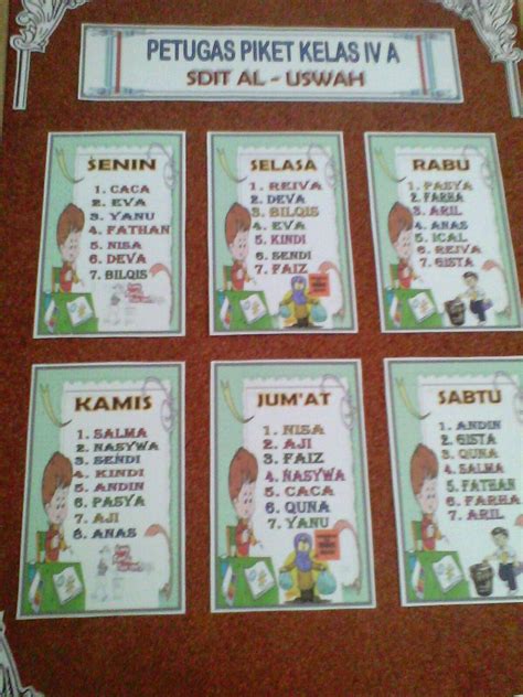 Contoh Gambar Jadwal Piket Kelas Yang Unik Dari Karton – Berbagai Contoh