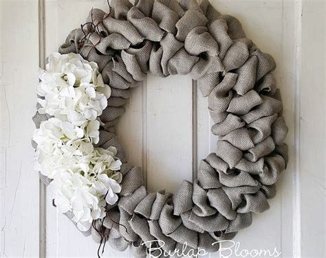 White Hydrangea Flower Wreath, Easter Wreath, Hydrangea Wreath, Spring Wreath, Farmhouse Wreath ...