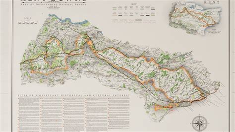 kent downs aonb map - single colour | TheCartographicArts