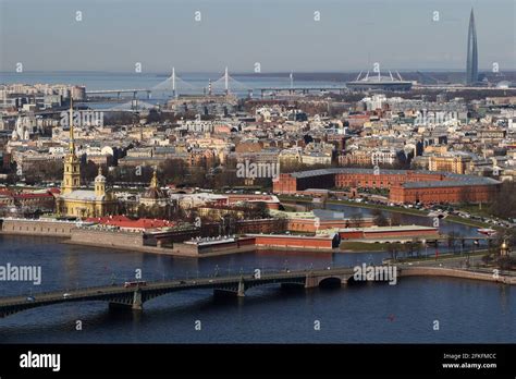 Aerial view of The Peter and Paul Fortress, St.Petersburg, Russia Stock ...