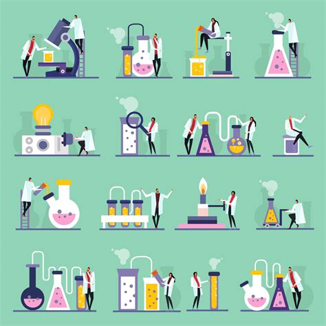 Science Lab Flat Icons Vector Illustration 2415137 Vector Art at Vecteezy