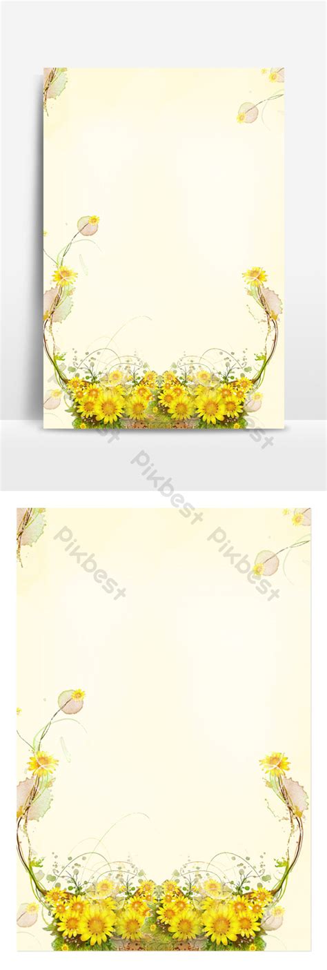 Drawing Watercolor Sunflower Background Backgrounds | PSD Free Download ...