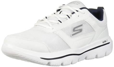 Skechers Go Walk Evolution Ultra-enhance Shoe in White/Navy (White) for Men - Lyst